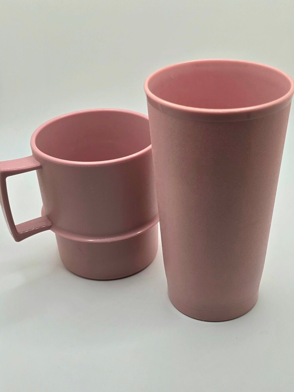 Vintage Tupperware Pink Rose Mauve Coffee Mug #1312-25 & Drinking Cup #873-14